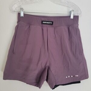 Alphalete Infinity Mens Athletic Compression Short Purple Lined Medium Cycling